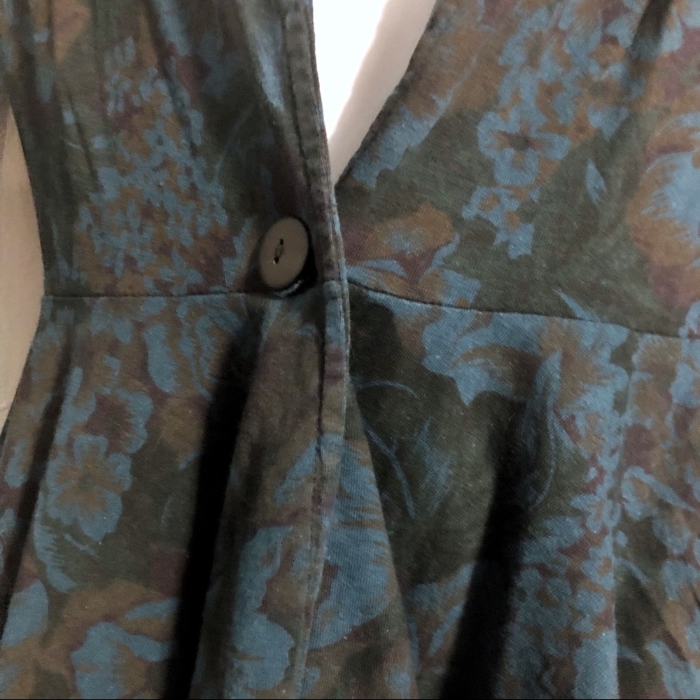 Vintage Floral Cotton Peplum Single Button Blazer - Picture 4 of 8